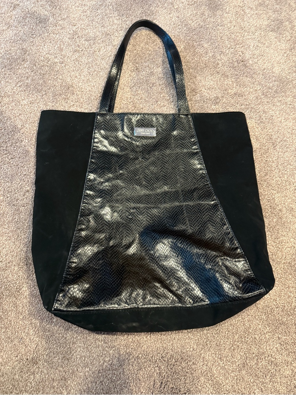 Jimmy Choo Black Textured Panel Tote